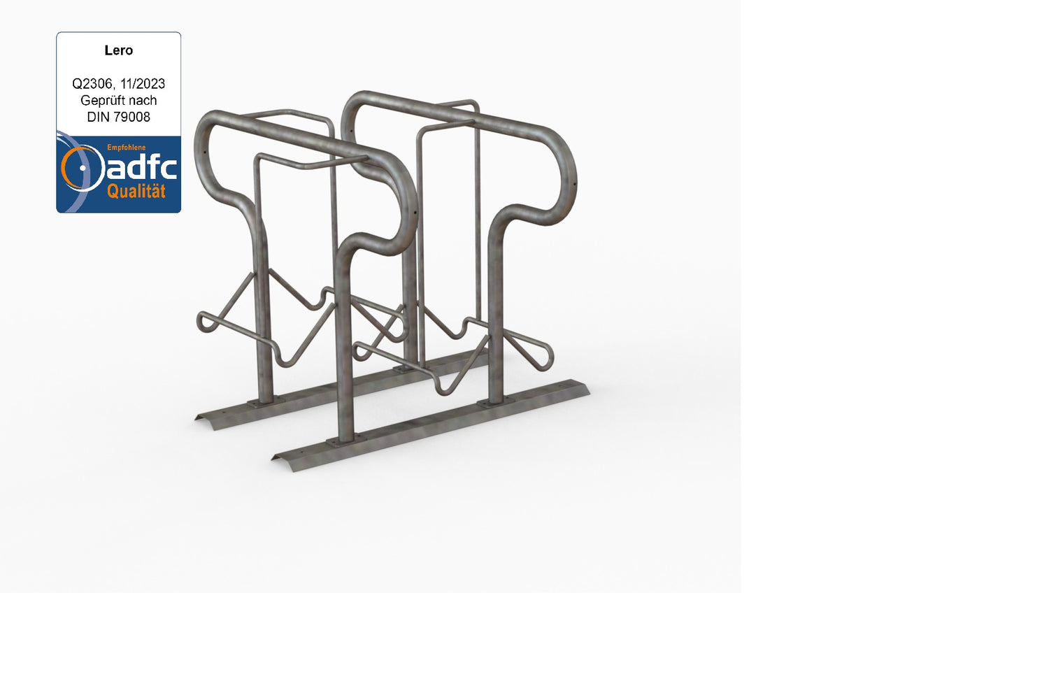 LERO Doppelseitige Fahrrad-Abstellanlage , vom  ADFC empfohlene Fahrradabstellanlage