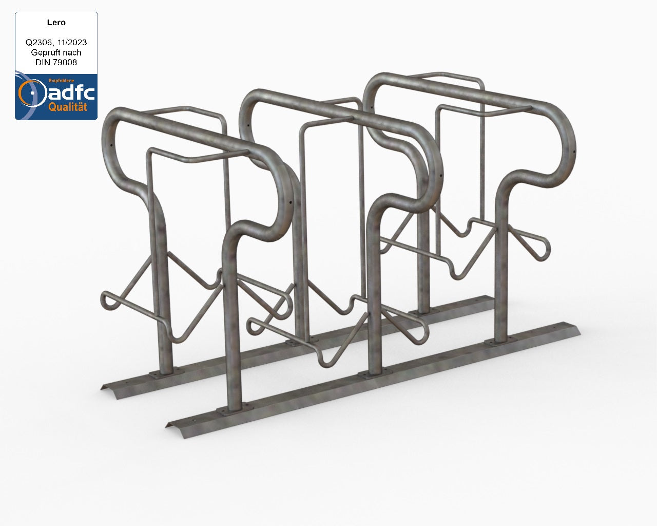 LERO Doppelseitige Fahrrad-Abstellanlage , vom  ADFC empfohlene Fahrradabstellanlage