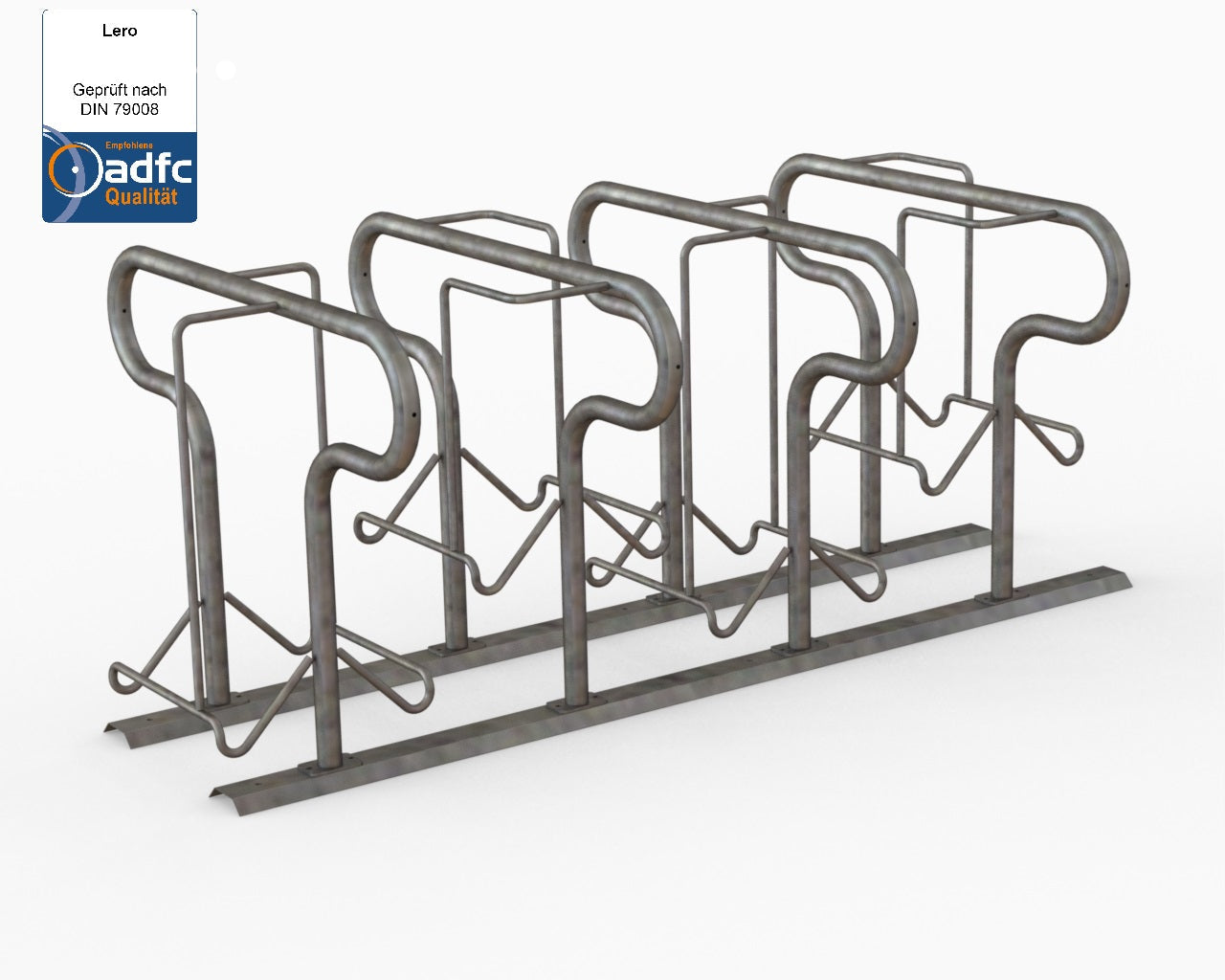LERO Doppelseitige Fahrrad-Abstellanlage DIN 79008- 1 ADFC empfohlener Fahrradständer für professionelle Fahrradparksysteme